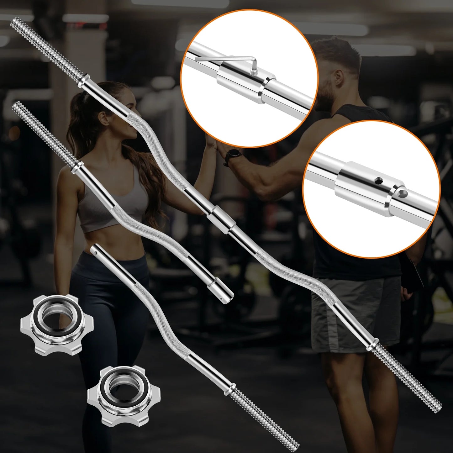 Adjustable Weight Dumbbell Set - 2 in 1 Free Weight Set with Connector - Dumbbells, Barbells for Full Body Workout and Muscle Toning