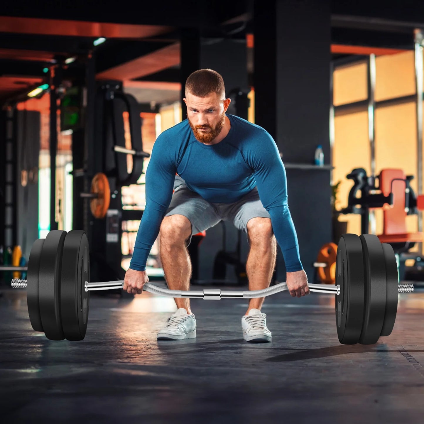 Adjustable Weight Dumbbell Set - 2 in 1 Free Weight Set with Connector - Dumbbells, Barbells for Full Body Workout and Muscle Toning