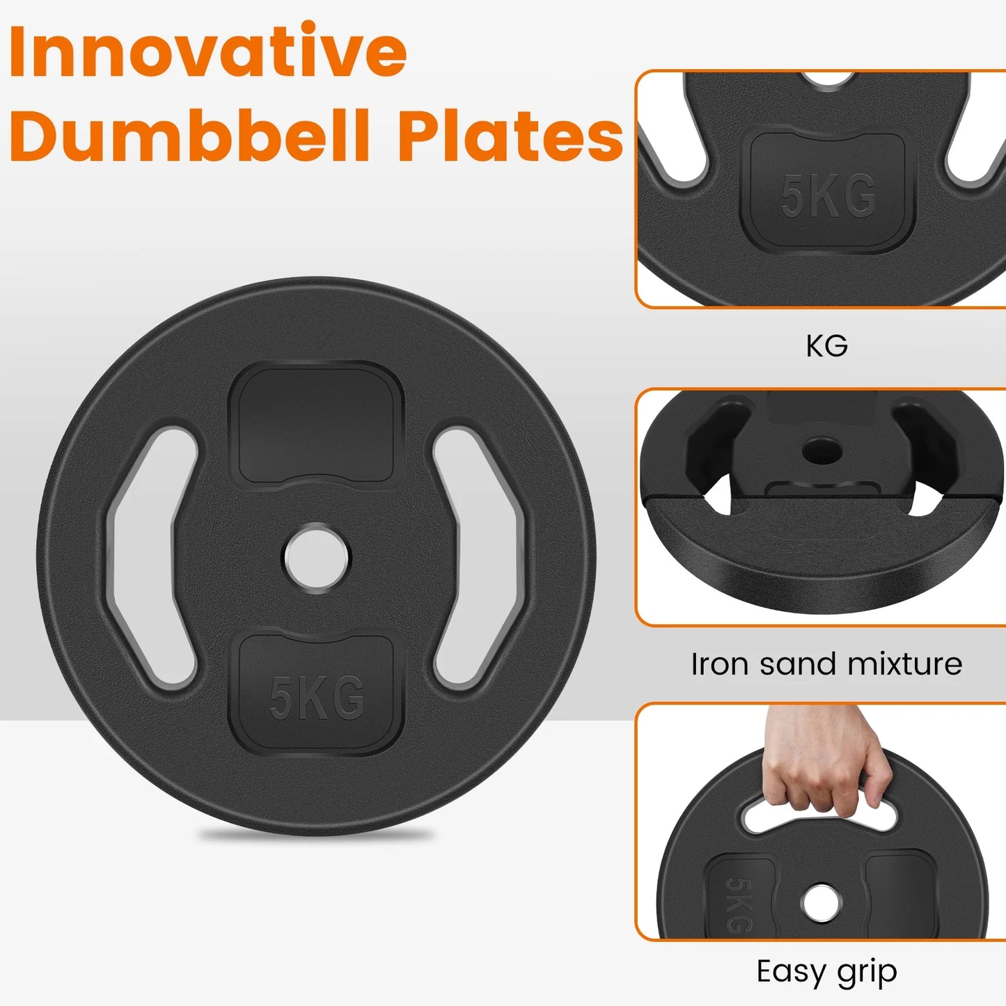 Adjustable Weight Dumbbell Set - 2 in 1 Free Weight Set with Connector - Dumbbells, Barbells for Full Body Workout and Muscle Toning