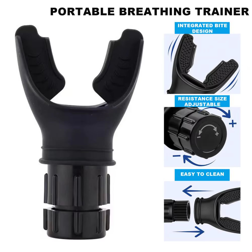 Silicone Breathing Trainer Adjustable Oral Muscle Exercise Device Lung Capacity Abdominal Breathing Training Breathing Exerciser