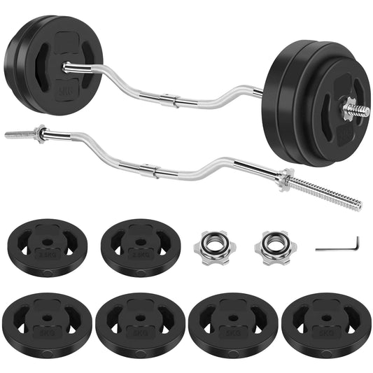 Adjustable Weight Dumbbell Set - 2 in 1 Free Weight Set with Connector - Dumbbells, Barbells for Full Body Workout and Muscle Toning
